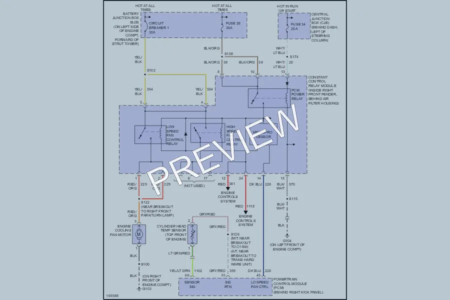 2003 Ford Mustang Cooling Fan wiring diagram preview