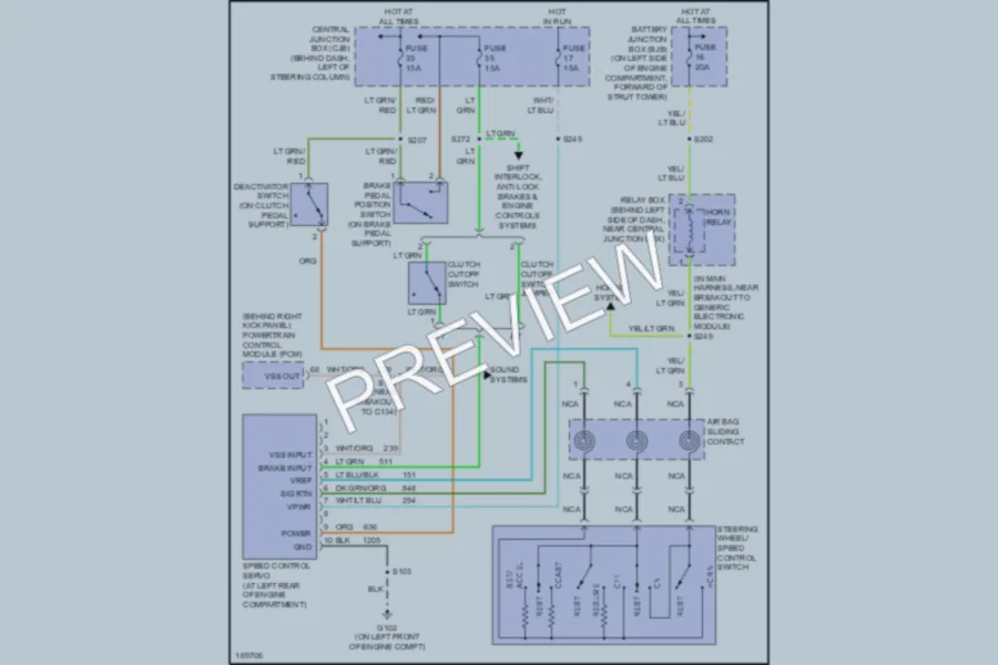 2003 Ford Mustang Cruise Control wiring diagram preview