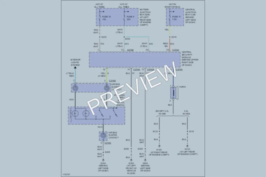 2003 Ford Ranger Horn wiring diagram preview