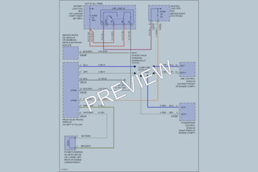 2003 Ford Thunderbird Electronic Power Steering wiring diagram preview