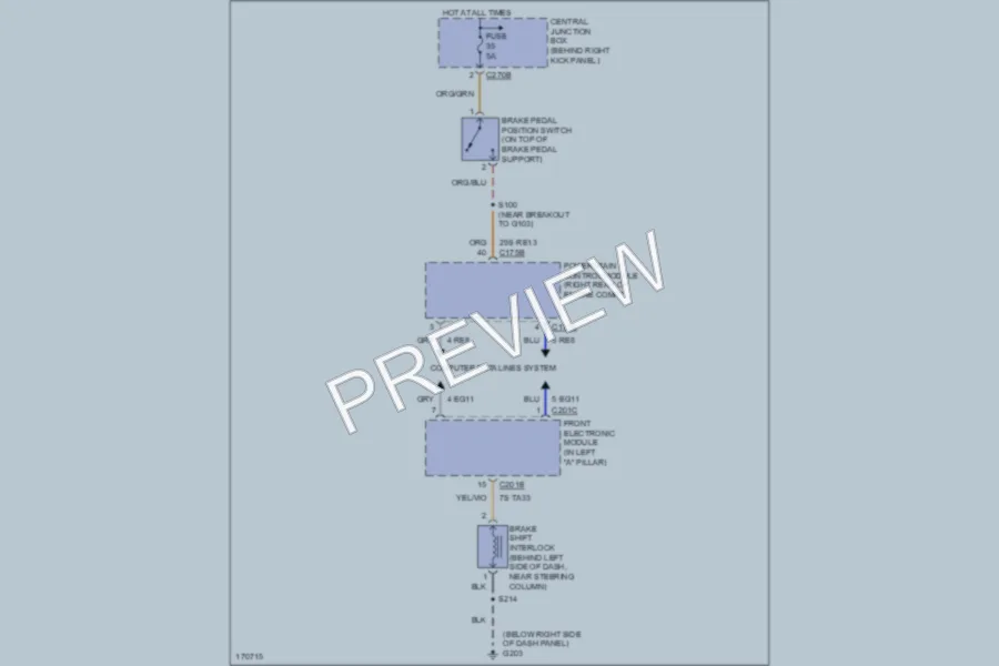 2003 Ford Thunderbird Shift Interlock wiring diagram preview