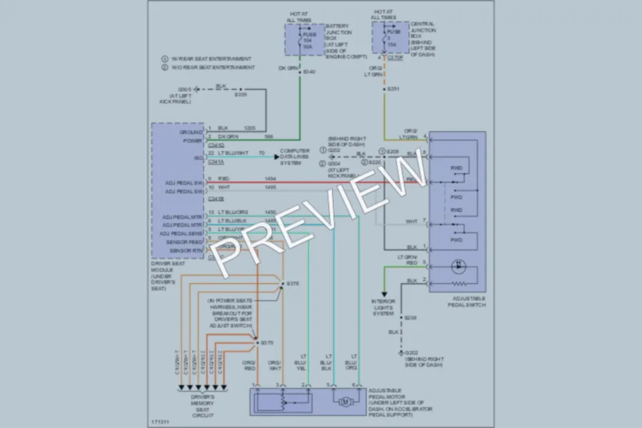 2003 Ford Windstar Memory Systems wiring diagram preview