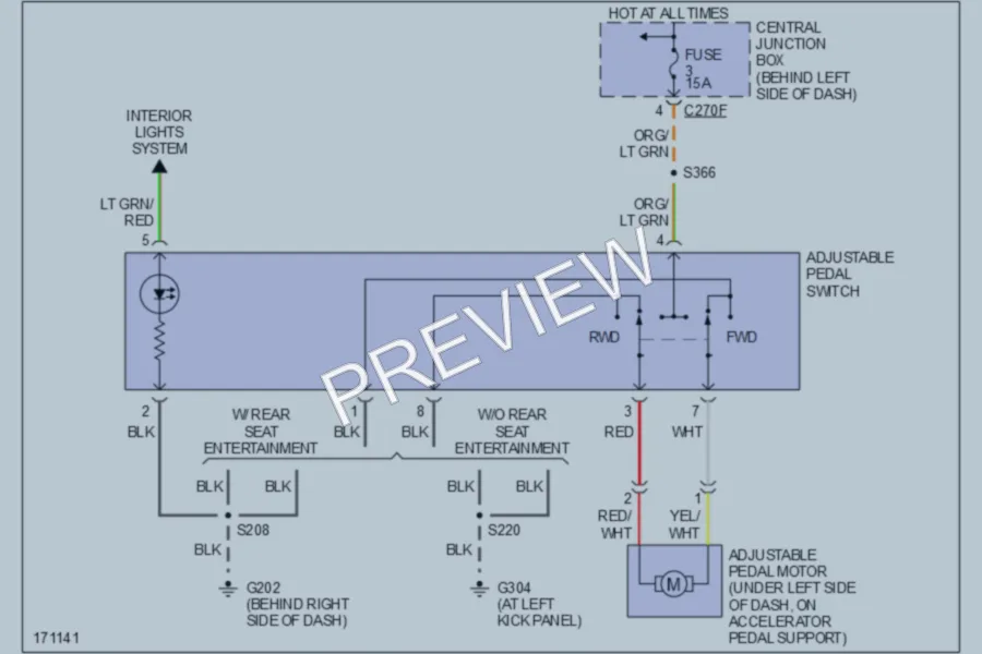 2003 Ford Windstar Power Seats wiring diagram preview