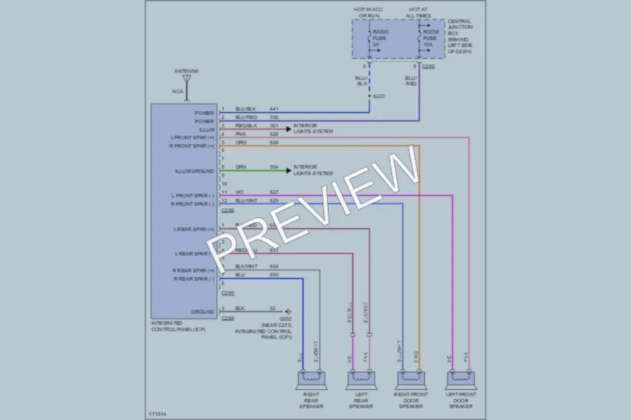 2003 Ford ZX2 Radio wiring diagram preview
