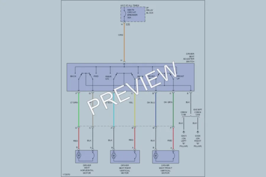 2003 GMC 2500 Power Seats wiring diagram preview
