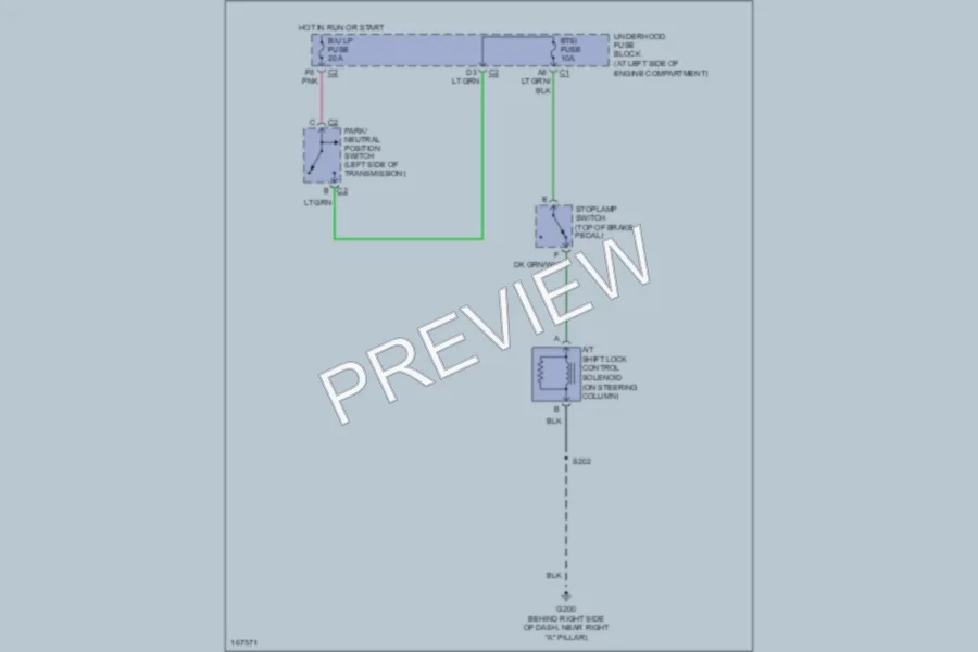 2003 GMC 1500 Shift Interlock wiring diagram preview
