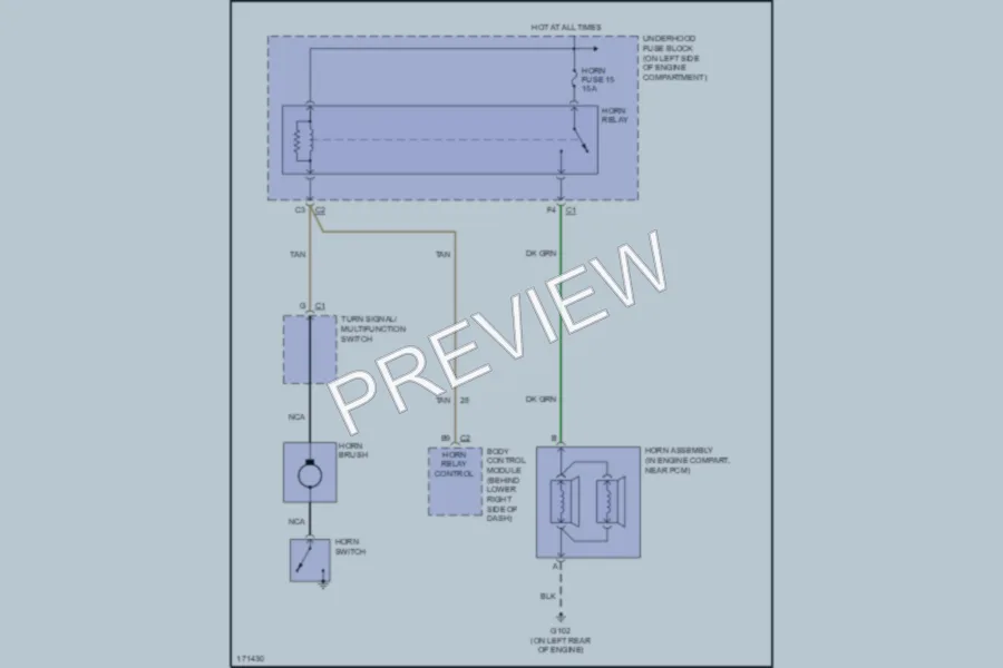 2003 GMC H2500 Horn wiring diagram preview
