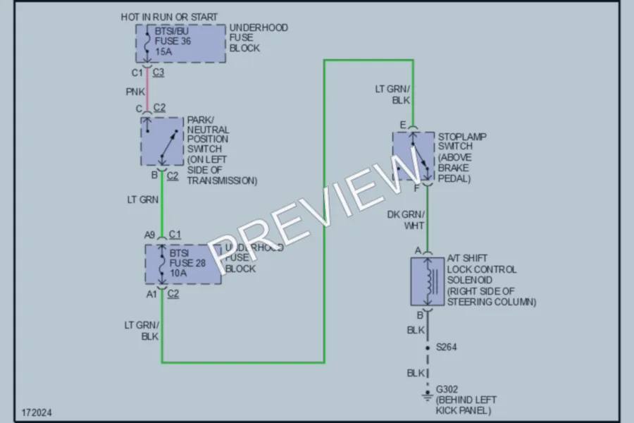 2003 GMC G3500 Shift Interlock wiring diagram preview