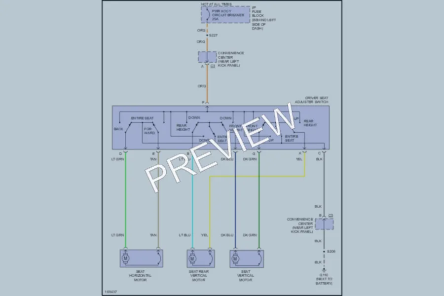2003 GMC Safari Power Seats wiring diagram preview