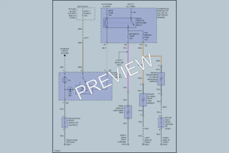 2003 GMC Sonoma Defoggers wiring diagram preview