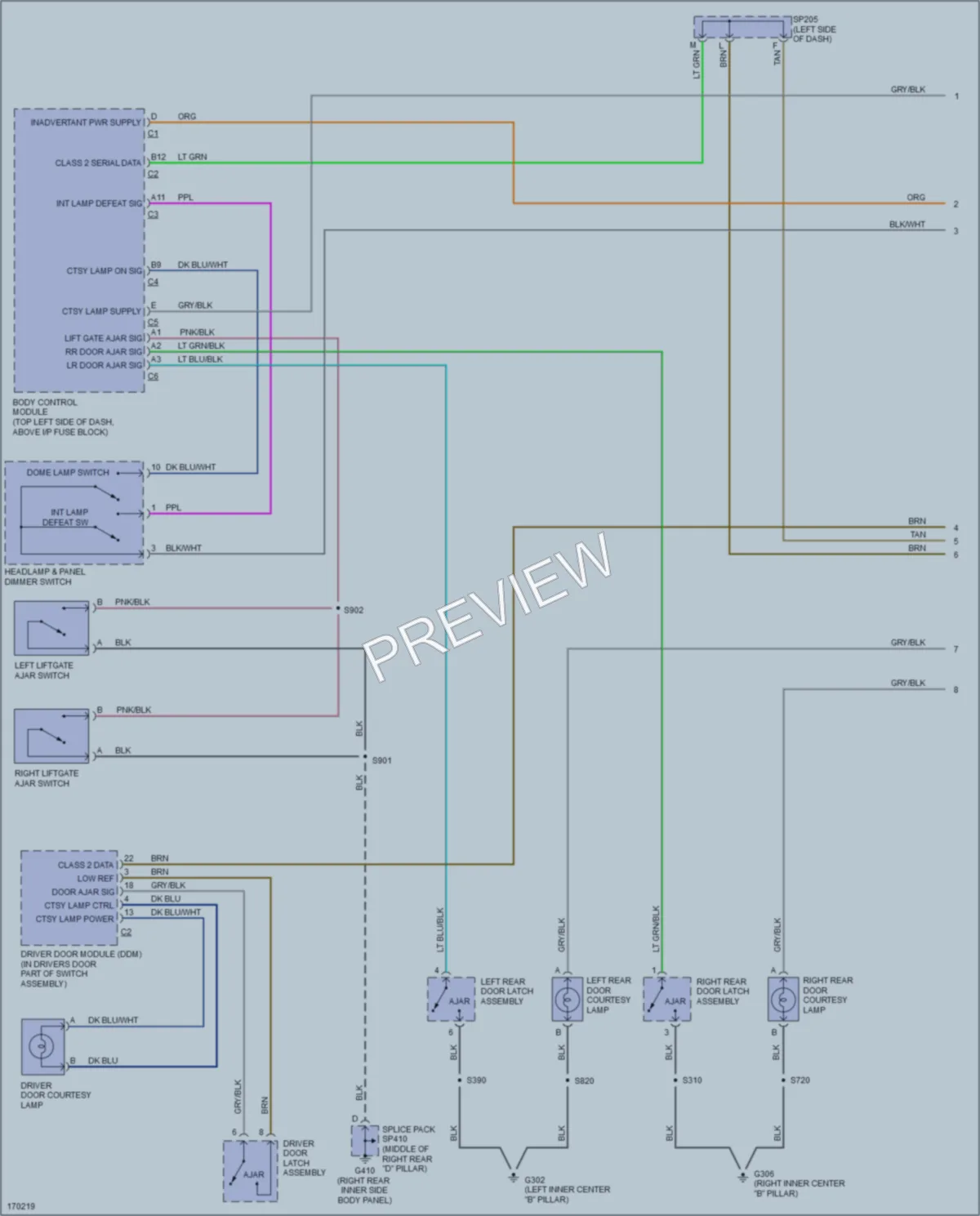 2003 HUMMER H2 Interior Lights wiring diagram preview