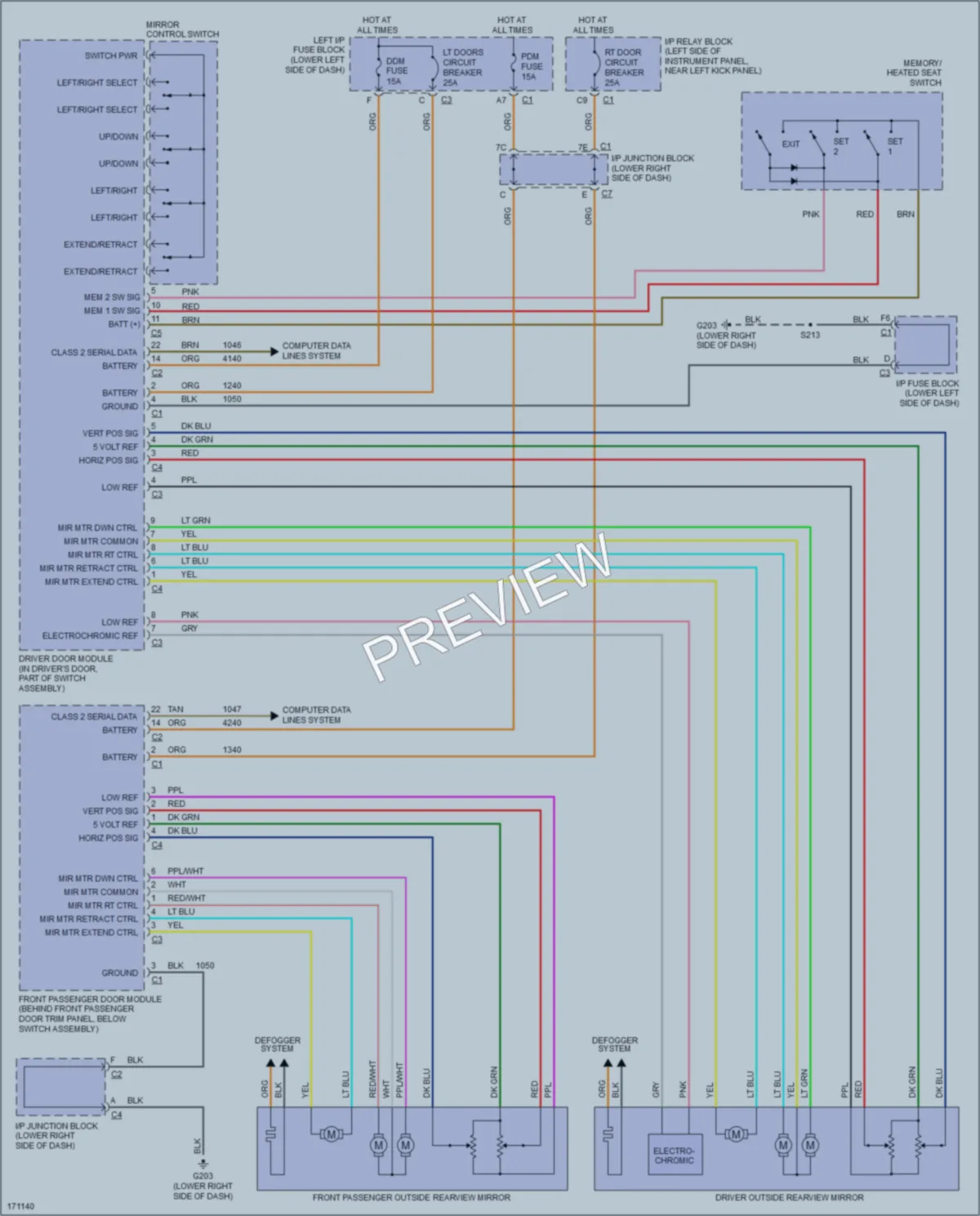 2003 HUMMER H2 Memory Systems wiring diagram preview
