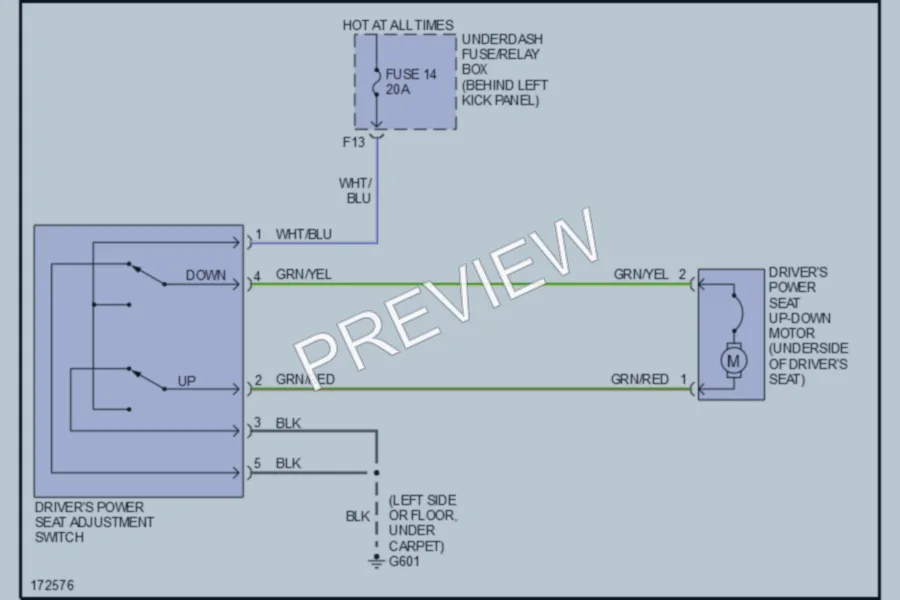 2003 Honda Accord Power Seats wiring diagram preview