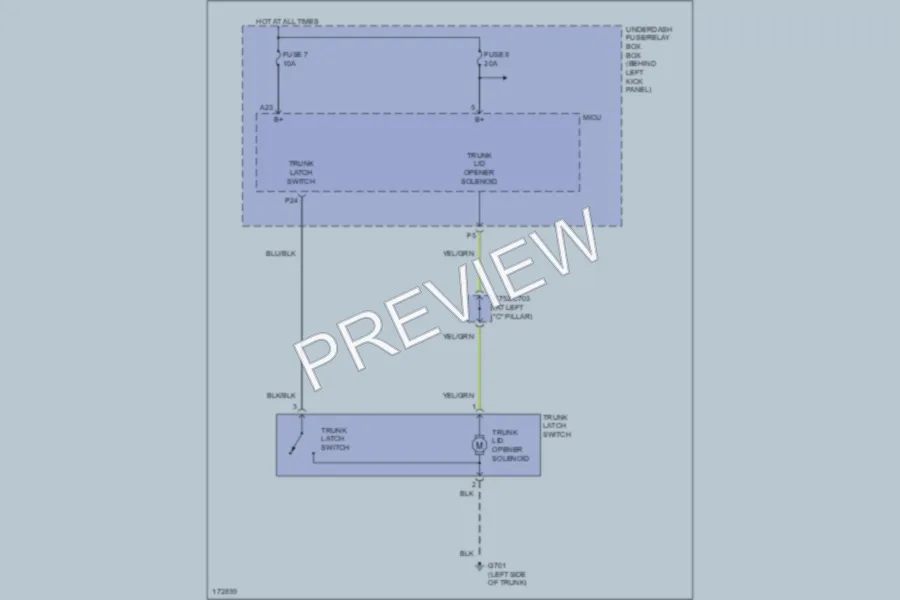 2003 Honda Accord Trunk Tailgate Fuel Door wiring diagram preview