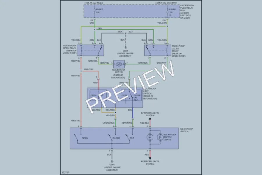 2003 Honda Civic Power Top Sunroof wiring diagram preview