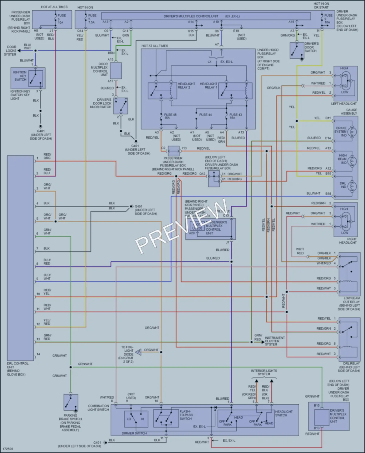 2003 Honda Odyssey Headlights wiring diagram preview
