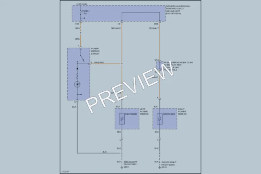 2003 Honda Pilot Defoggers wiring diagram preview
