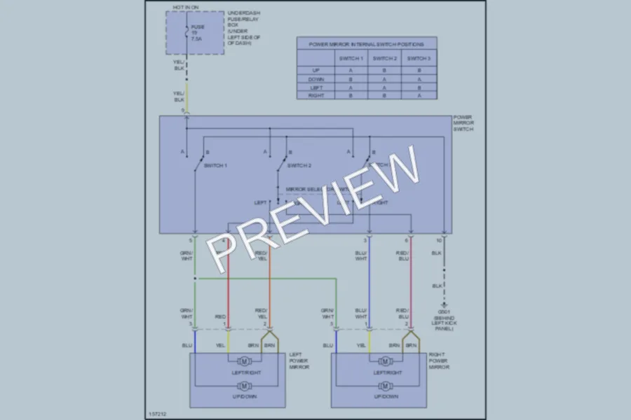 2003 Honda S2000 Power Mirrors wiring diagram preview
