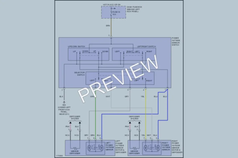 2003 Hyundai Accent Power Mirrors wiring diagram preview