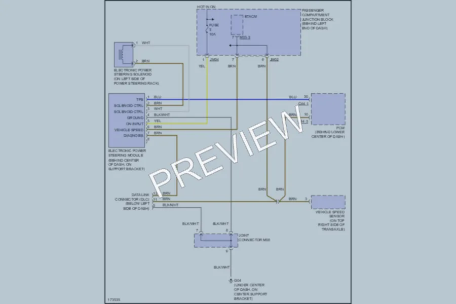 2003 Hyundai XG350 Electronic Power Steering wiring diagram preview