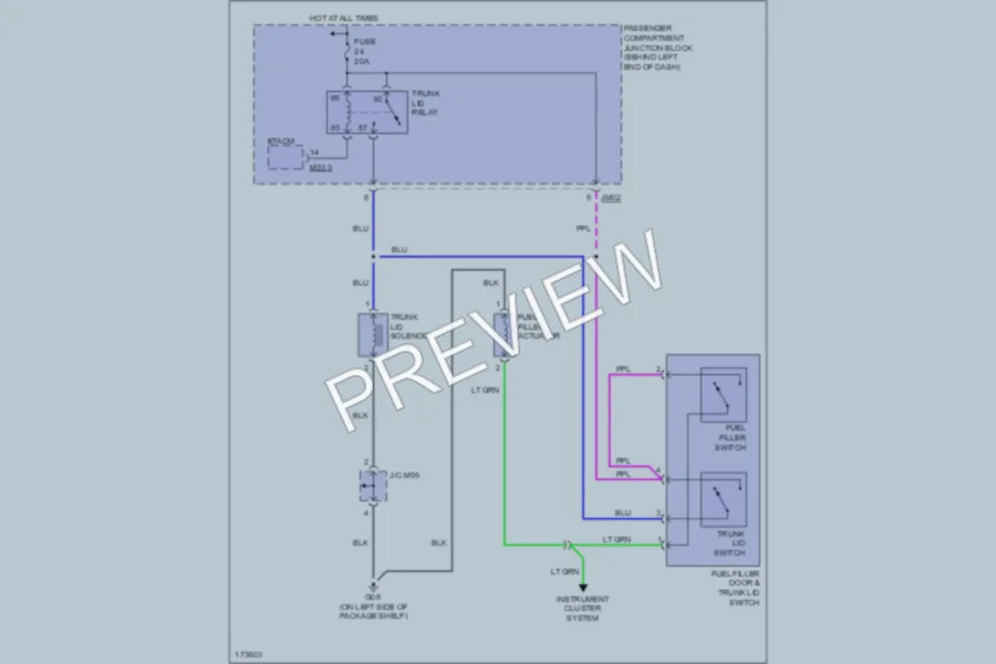 2003 Hyundai XG350 Trunk Tailgate Fuel Door wiring diagram preview