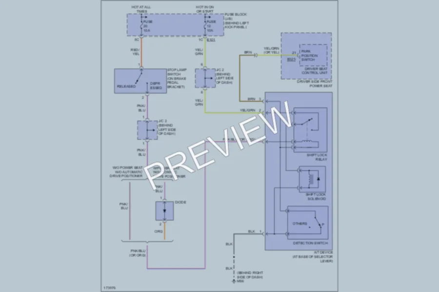 2003 Infiniti G35 Shift Interlock wiring diagram preview