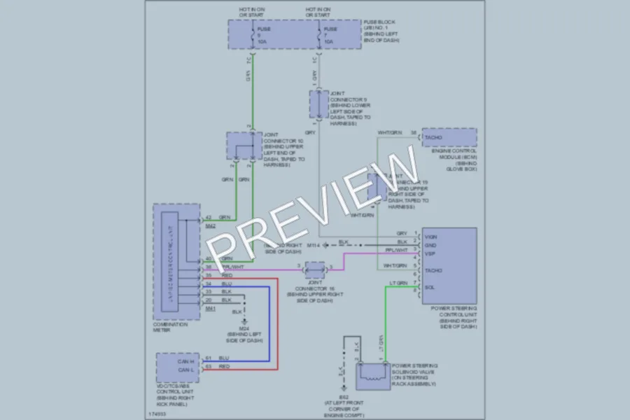 2003 Infiniti M45 Electronic Power Steering wiring diagram preview