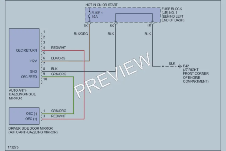 2003 Infiniti M45 Power Mirrors wiring diagram preview