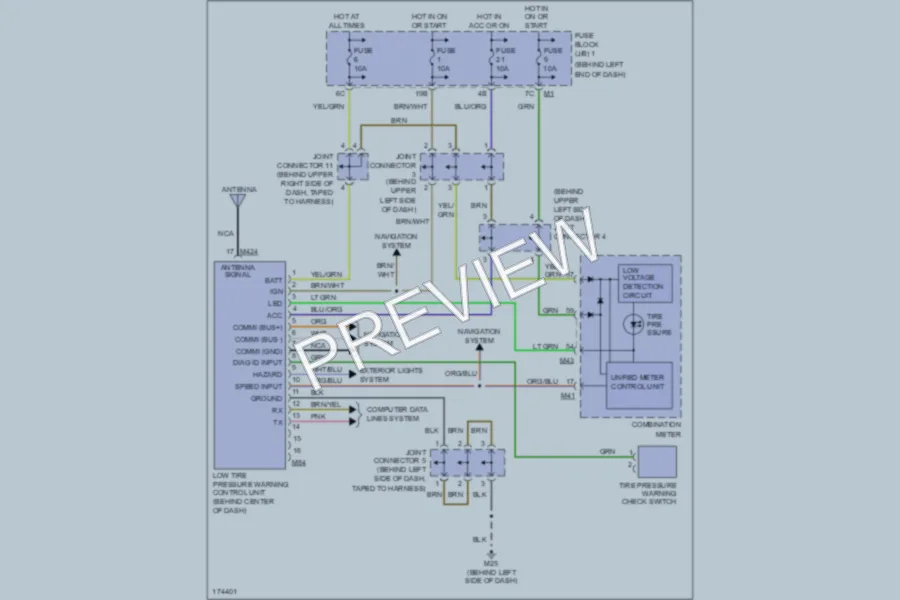 2003 Infiniti Q45 Warning Systems wiring diagram preview