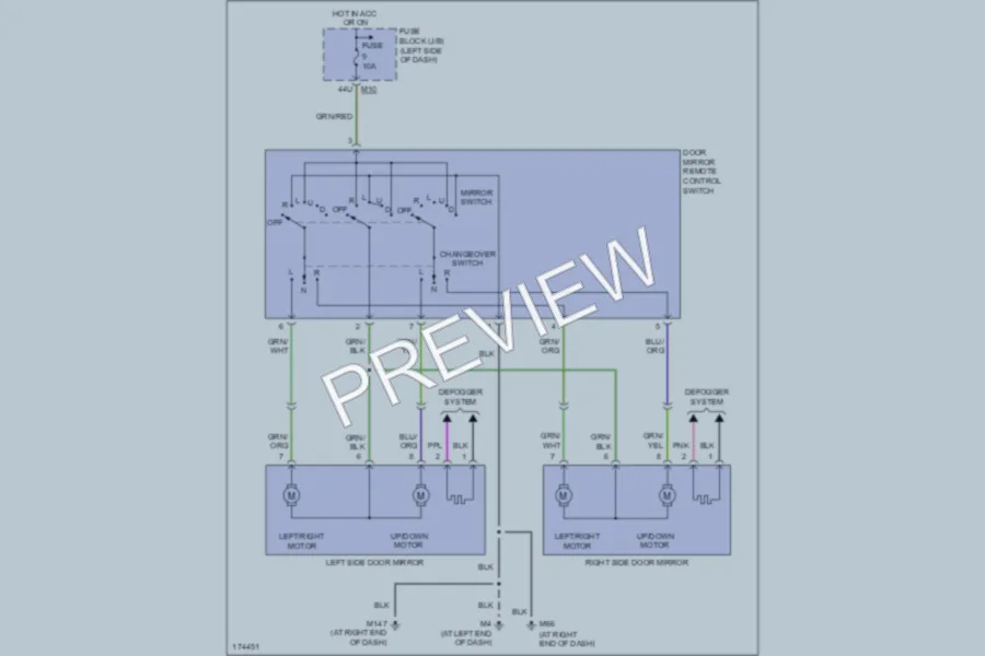 2003 Infiniti QX4 Power Mirrors wiring diagram preview