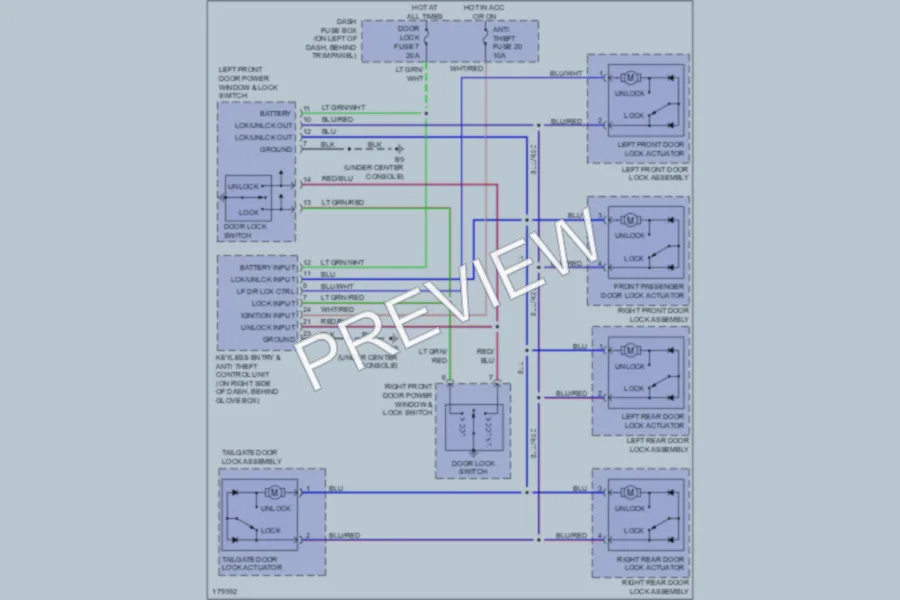 2003 Isuzu Axiom Power Door Locks wiring diagram preview