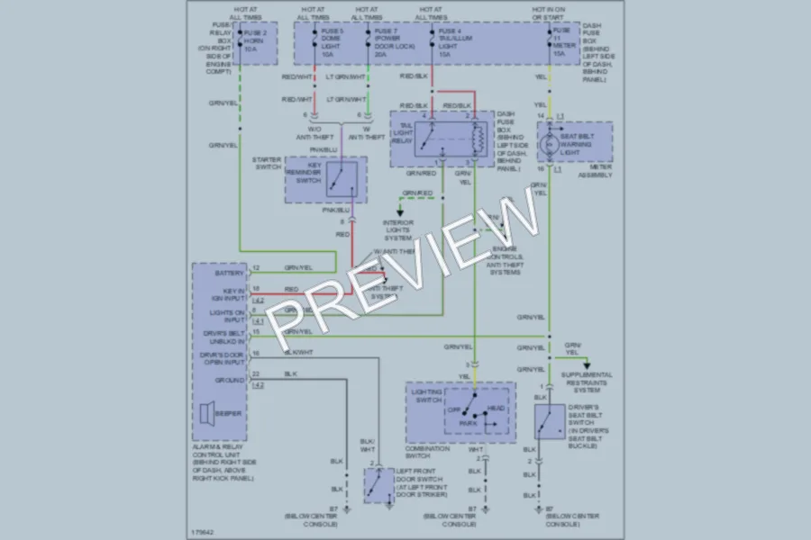 2003 Isuzu RodeoSport Warning Systems wiring diagram preview