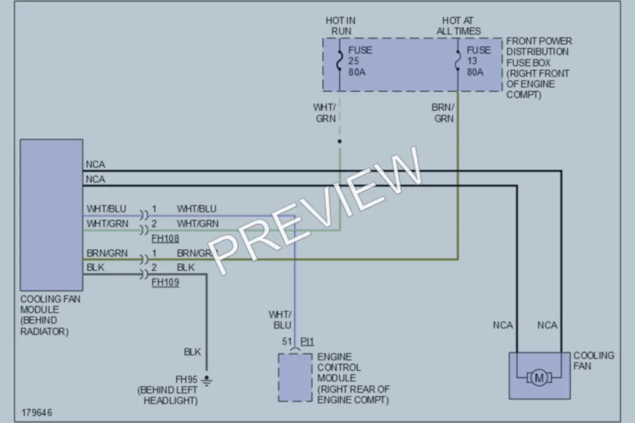 2003 Jaguar SType Cooling Fan wiring diagram preview