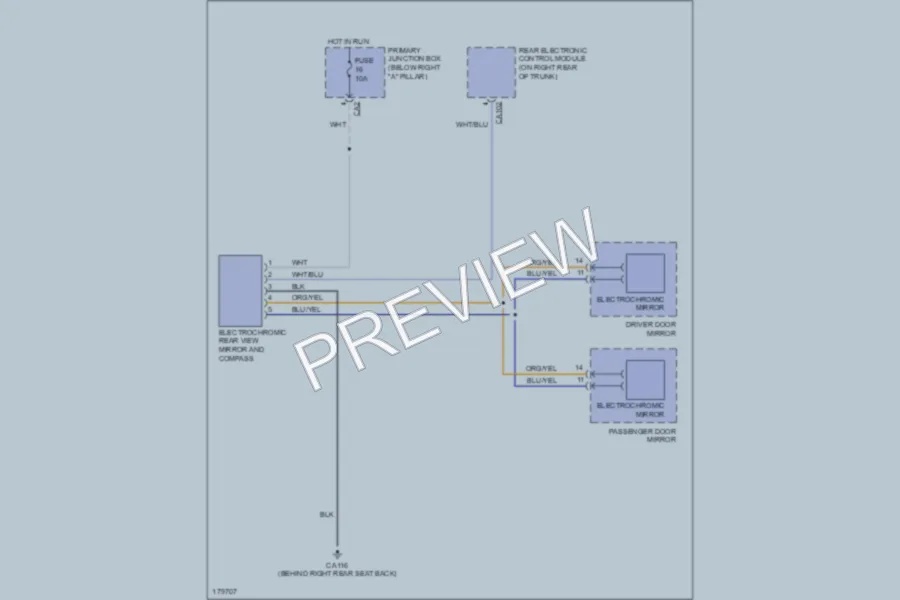 2003 Jaguar SType Power Mirrors wiring diagram preview