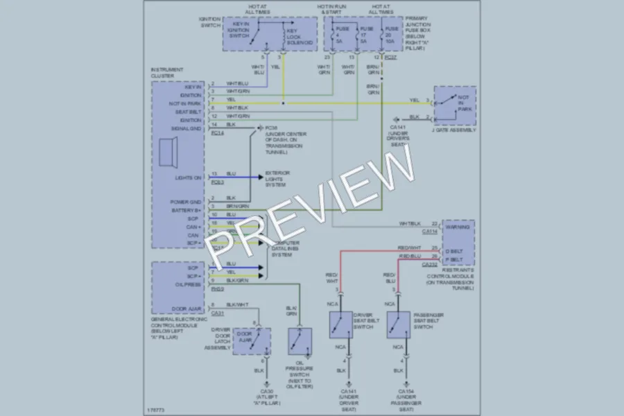 2003 Jaguar SType Warning Systems wiring diagram preview