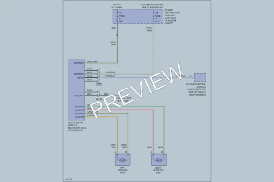 2003 Jaguar XType Cooling Fan wiring diagram preview