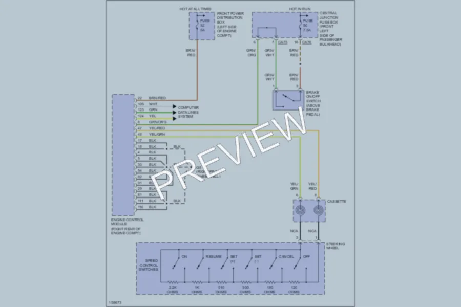 2003 Jaguar XType Cruise Control wiring diagram preview