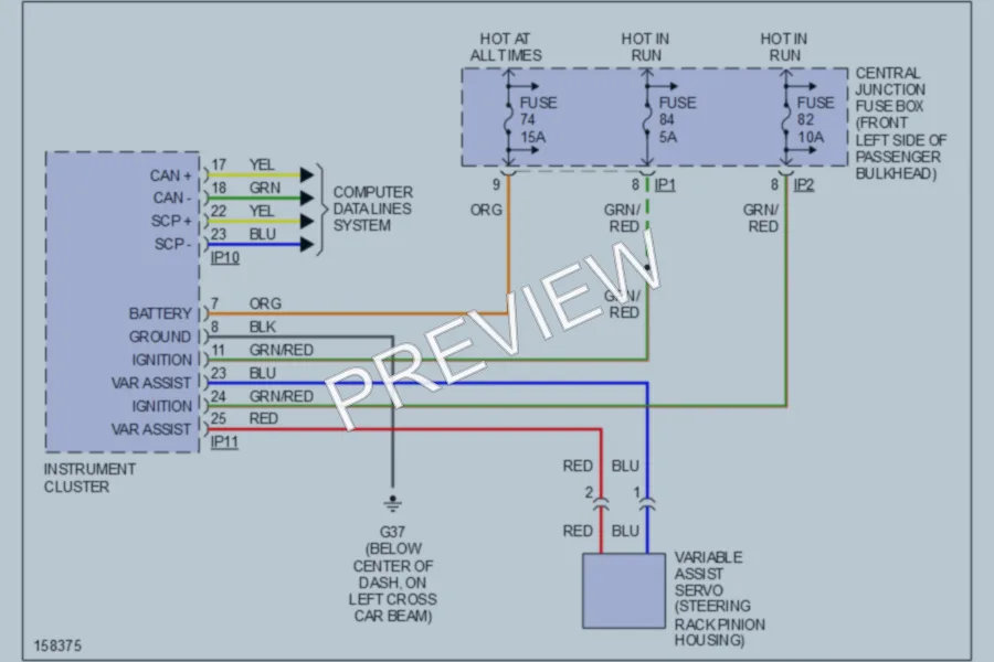 2003 Jaguar XType Electronic Power Steering wiring diagram preview