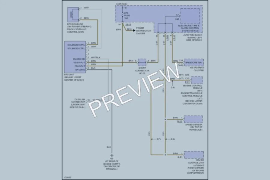 2003 Kia Optima Electronic Power Steering wiring diagram preview