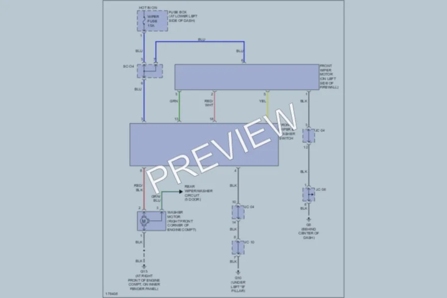 2003 Kia Rio Wiper Washer wiring diagram preview