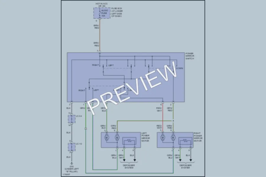 2003 Kia RioCinco Power Mirrors wiring diagram preview