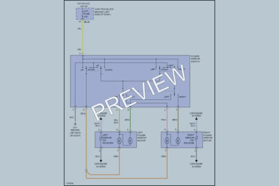 2003 Kia Sedona Power Mirrors wiring diagram preview