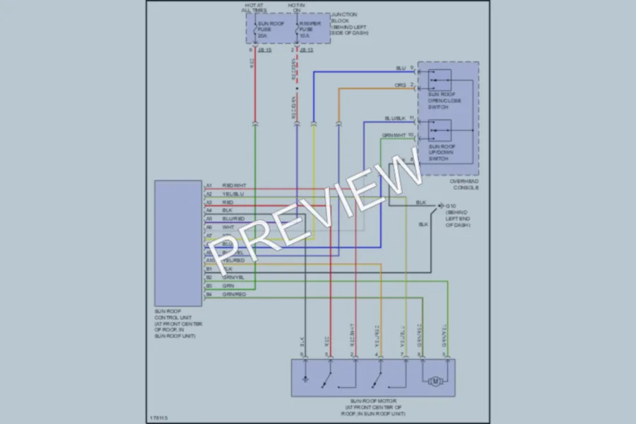2003 Kia Sedona Power Top Sunroof wiring diagram preview