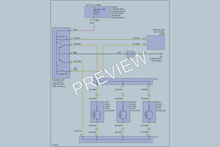 2003 Kia Spectra Power Door Locks wiring diagram preview