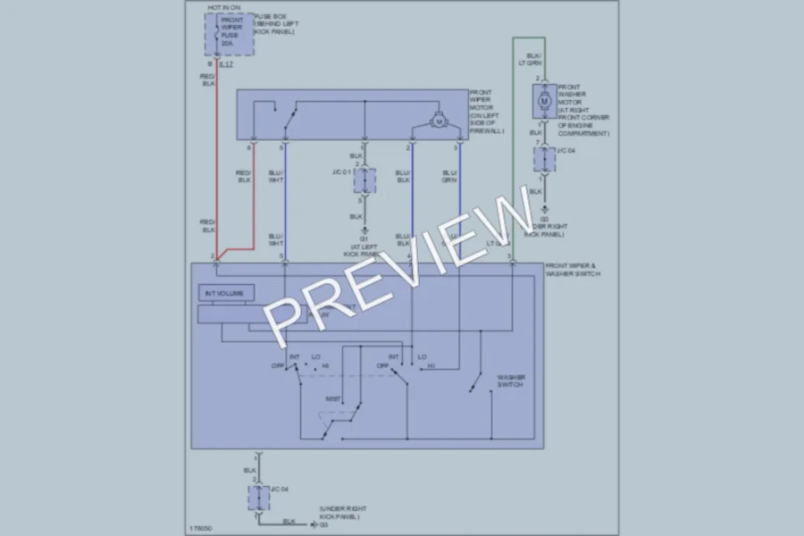 2003 Kia Spectra Wiper Washer wiring diagram preview