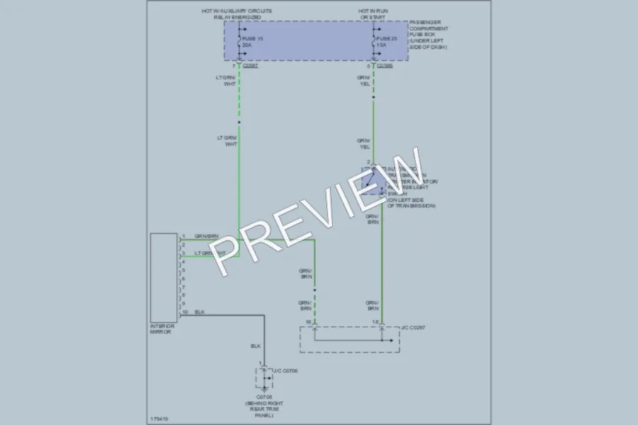 2003 LandRover Discovery Power Mirrors wiring diagram preview