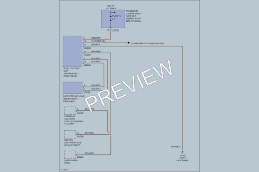 2003 LandRover RangeRover Electronic Power Steering wiring diagram preview