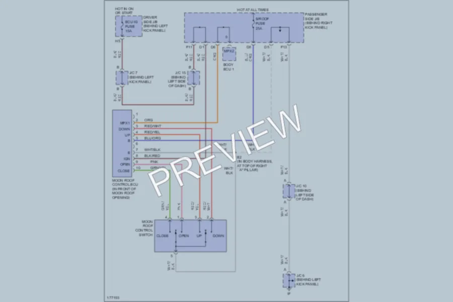 2003 Lexus GS430 Power Top Sunroof wiring diagram preview