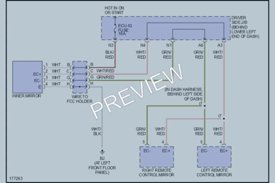 2003 Lexus IS300 Power Mirrors wiring diagram preview