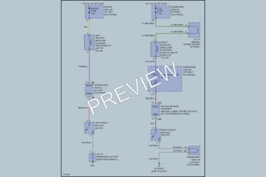 2003 Lexus LS430 Passive Restraints wiring diagram preview